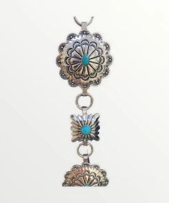 SexyModest Boutique Turquoise Silvertone Concho Chain Belt Accessories