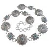 SexyModest Boutique Turquoise Silvertone Concho Chain Belt Accessories