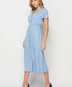 SexyModest Boutique Dresses Shana Denim Maxi