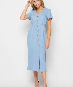SexyModest Boutique Dresses Shana Denim Maxi