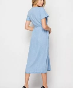 SexyModest Boutique Dresses Shana Denim Maxi