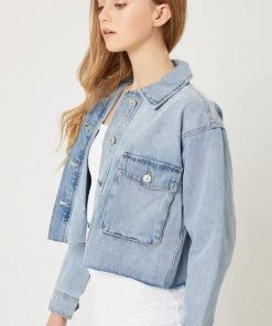 SexyModest Boutique New Arrivals Delaney Cropped Denim Jacket