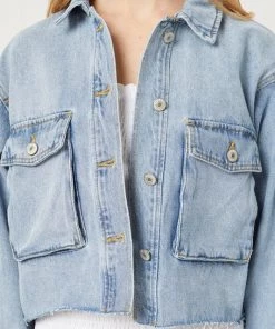 SexyModest Boutique New Arrivals Delaney Cropped Denim Jacket