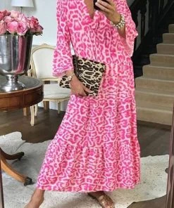 SexyModest Boutique Dresses Sasha Pink Leopard Dress