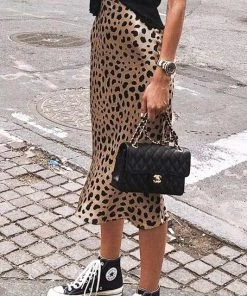 SexyModest Boutique Bottoms Leona Leopard Midi Skirt