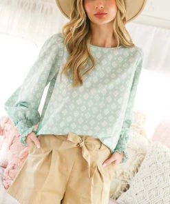 SexyModest Boutique Pearl Puff Sleeve Blouse
