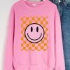 SexyModest Boutique Tops Plaid Smiley Graphic Sweatshirt