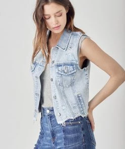 SexyModest Boutique Tops Dana Denim Vest