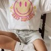 SexyModest Boutique Keep Smiling Graphic Hoodie New Arrivals