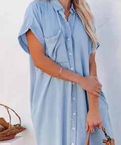 SexyModest Boutique Dresses Margaret Denim Midi Dress
