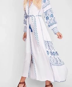 SexyModest Boutique Mykonos Embroidered Maxi
