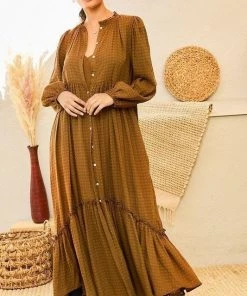 SexyModest Boutique Carson Plaid Maxi Shirt Dress