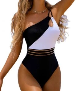 SexyModest Boutique Monterey One Shoulder Swimsuit