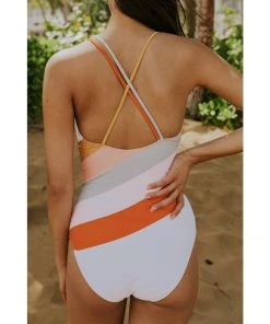 SexyModest Boutique Sadie Striped One Piece Swimsuit New Arrivals