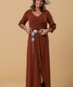 SexyModest Boutique Brigitte Brianna V-Neck Maxi Dress BB Collection