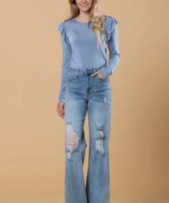 SexyModest Boutique Brigitte Brianna Ice Ruffle Top