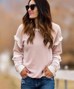 SexyModest Boutique Brigitte Brianna Striped Ruffle Sleeve Sweatshirt BB Collection 14 SexyModest Boutique Brigitte Brianna Striped Ruffle Sleeve Sweatshirt BB Collection