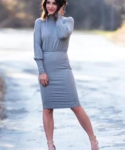 Sexy Modest Boutique Brigitte Brianna Turtle Neck Jersey Dress