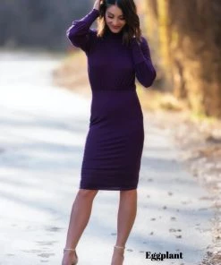 Sexy Modest Boutique Brigitte Brianna Turtle Neck Jersey Dress