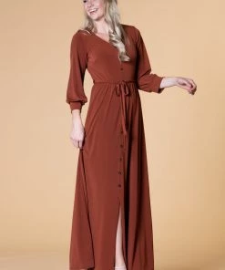 SexyModest Boutique Brigitte Brianna V-Neck Maxi Dress BB Collection