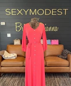 SexyModest Boutique Brigitte Brianna V-Neck Maxi Dress BB Collection