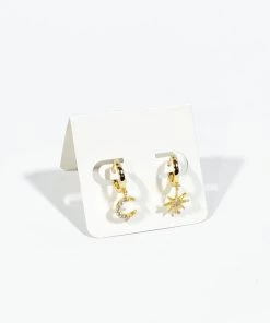 SexyModest Boutique Accessories Moon And Star Earrings