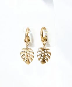 SexyModest Boutique New Arrivals Palm Leaf And Hoop Earring