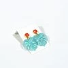 SexyModest Boutique New Arrivals Small Blue Monstera Leaf Earrings