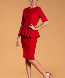 SexyModest Boutique Brigitte Brianna Peplum Dress