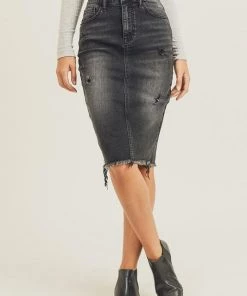 SexyModest Boutique Bottoms Daphne Denim Skirt