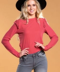 SexyModest Boutique BB Collection Brigitte Brianna Shoulder Ruffle Top