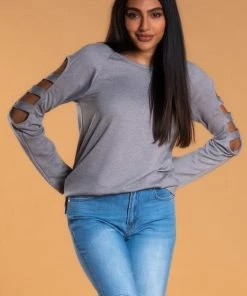 SexyModest Boutique BB Collection Brigitte Brianna Slit Sleeve Sweatshirt