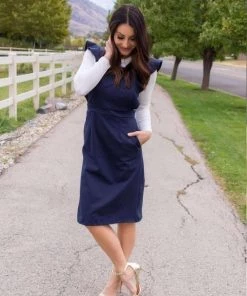 SexyModest Boutique Brigitte Brianna Ruffle Overall Dress BB Collection