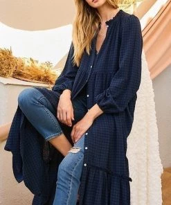 SexyModest Boutique Carson Plaid Maxi Shirt Dress